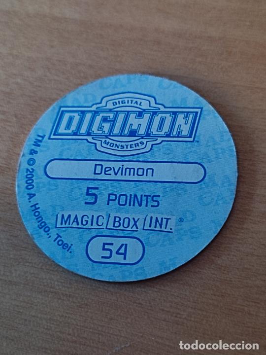 Coleccionismo cromos antiguos: DIGIMON MAGIC BOX INT 2000 TAZO N&ordm; 54 DEVIMON SOBADO - Foto 2