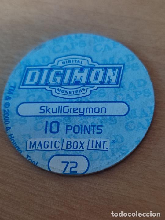 Coleccionismo cromos antiguos: DIGIMON MAGIC BOX INT 2000 TAZO N&ordm; 72 SKULLGREYMON - Foto 2