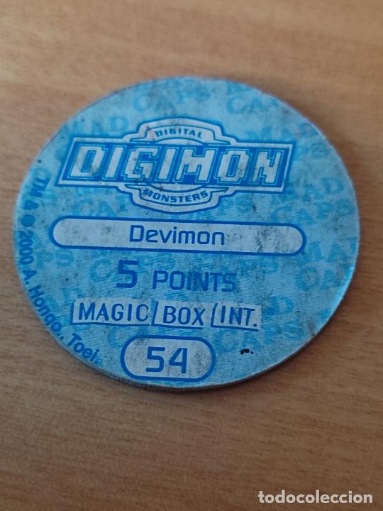 Coleccionismo cromos antiguos: DIGIMON MAGIC BOX INT 2000 TAZO N&ordm; 5 DEVIMON SOBADO - Foto 2