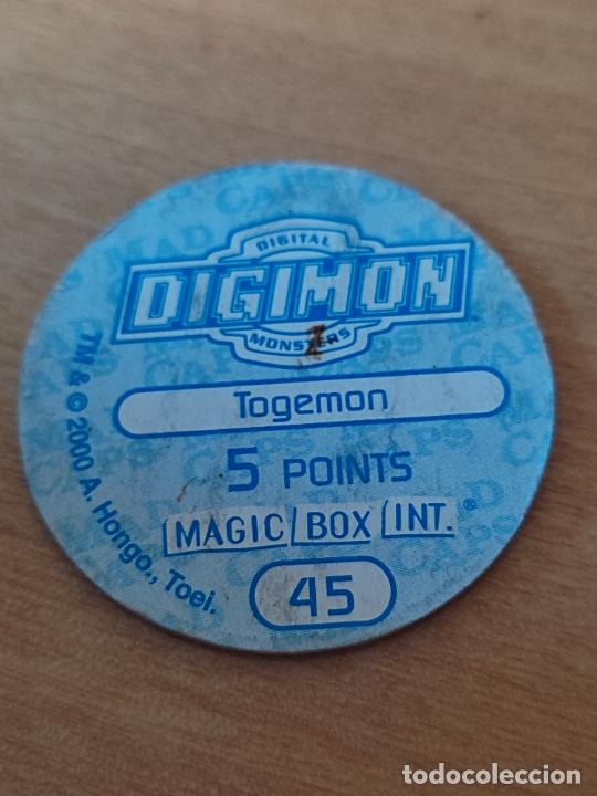 Coleccionismo cromos antiguos: DIGIMON MAGIC BOX INT 2000 TAZO N&ordm; 45 TOGEMON SOBADO - Foto 2