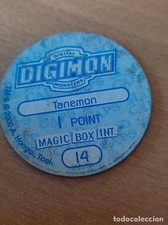 Coleccionismo cromos antiguos: DIGIMON MAGIC BOX INT 2000 TAZO N&ordm; 14 TANEMON SOBADO - Foto 2