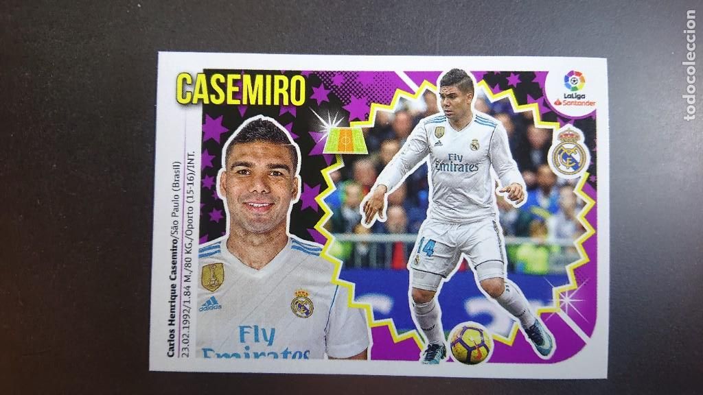 Coleccionismo Cromos antiguos: CROMO CASEMIRO 8 REAL MADRID LIGA 18 19 TEMP 2018 2019 ESTE PANINI NUNCA PEGADO