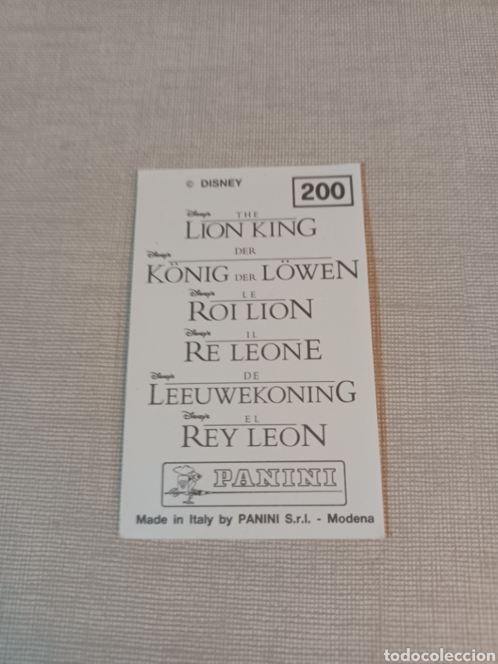 Coleccionismo cromos antiguos: Cromo el rey leon PANINI Disney N&deg;200 - Foto 2