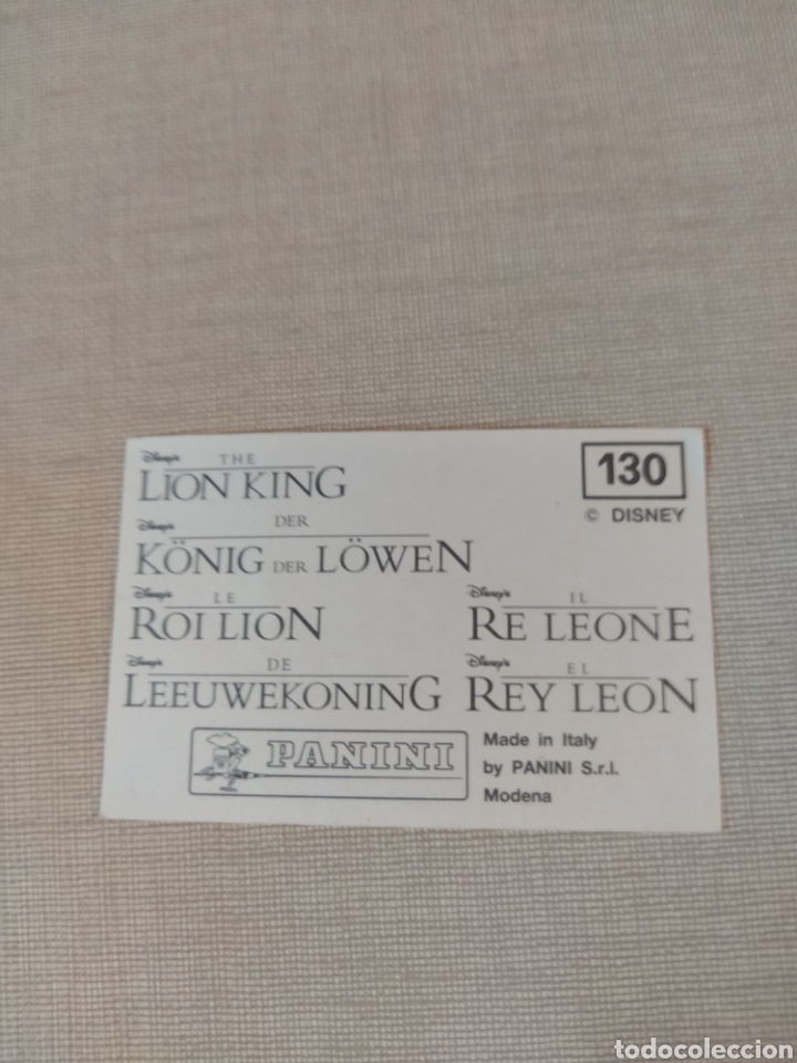 Coleccionismo cromos antiguos: Cromo El rey le&oacute;n PANINI Disney N&deg;130 - Foto 3