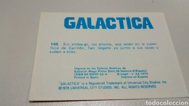 Coleccionismo cromos antiguos: GALACTICA, MAGA, CROMO 198(A5) - Foto 2