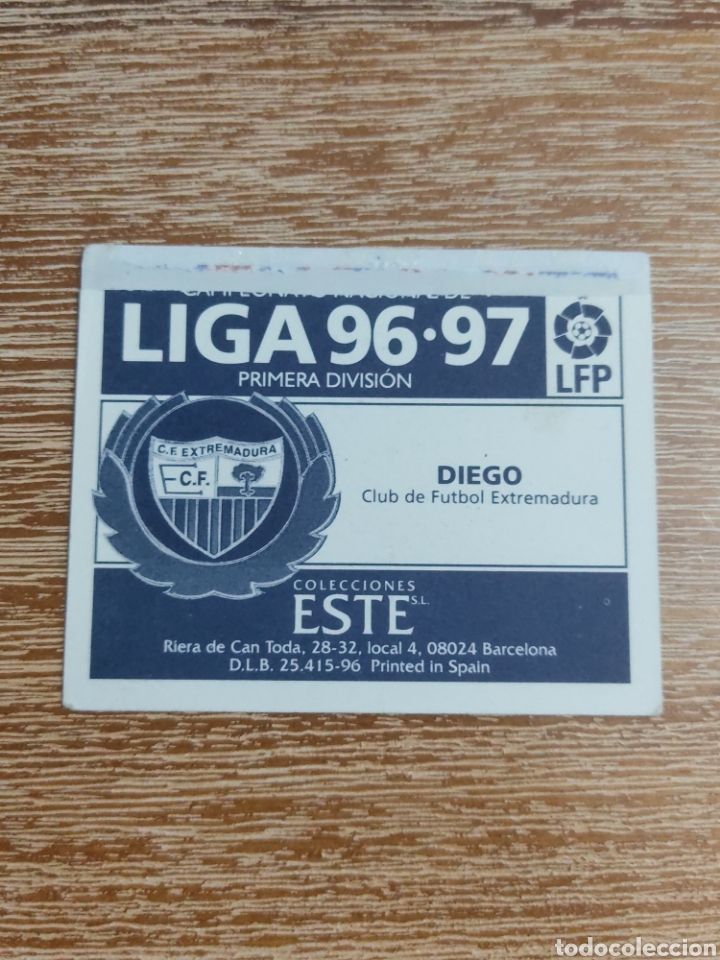 Coleccionismo cromos antiguos: Cromo Diego - Extremadura - 96 - 97 - Ediciones Este - 1996 - 1997 - Ventanilla - Foto 2