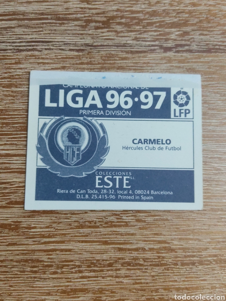Coleccionismo cromos antiguos: Cromo Carmelo - Hercules - 96 - 97 - Ediciones Este - 1996 - 1997 - Ventanilla - Foto 2