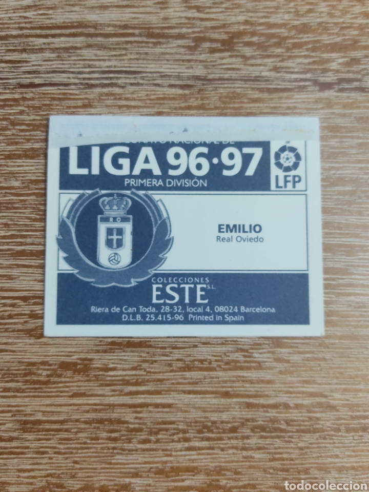 Coleccionismo cromos antiguos: Cromo Emilio - Oviedo - 96 - 97 - Ediciones Este - 1996 - 1997 - Ventanilla - Foto 2