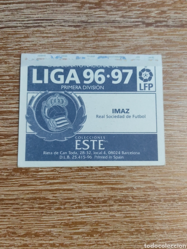 Coleccionismo cromos antiguos: Cromo Imaz - Real Sociedad - 96 - 97 - Ediciones Este - 1996 - 1997 - Ventanilla - Foto 2