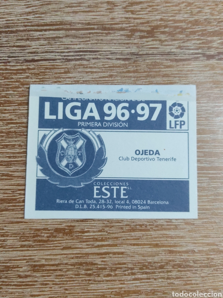 Coleccionismo cromos antiguos: Cromo Ojeda - Tenerife - 96 - 97 - Ediciones Este - 1996 - 1997 - Ventanilla - Foto 2