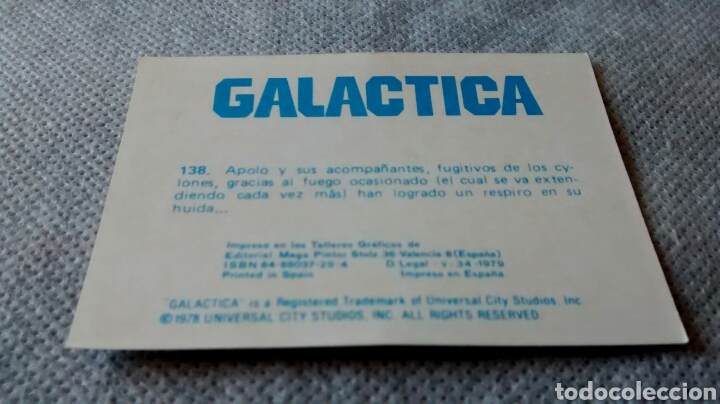 Coleccionismo cromos antiguos: GALACTICA, MAGA, CROMO 138 - Foto 2