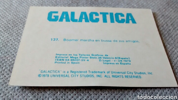 Coleccionismo cromos antiguos: GALACTICA, MAGA, CROMO 137 - Foto 2