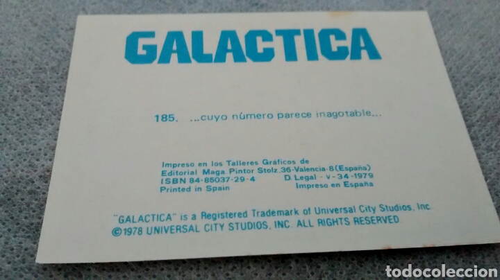 Coleccionismo cromos antiguos: GALACTICA, MAGA, CROMO 185(A1) - Foto 2