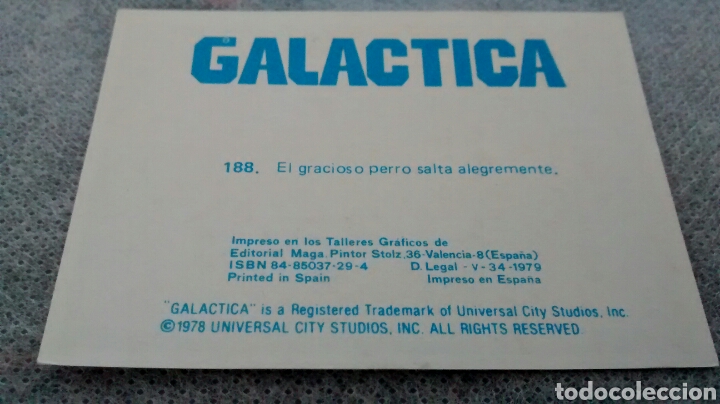 Coleccionismo cromos antiguos: GALACTICA, MAGA, CROMO 188 (A1) - Foto 2