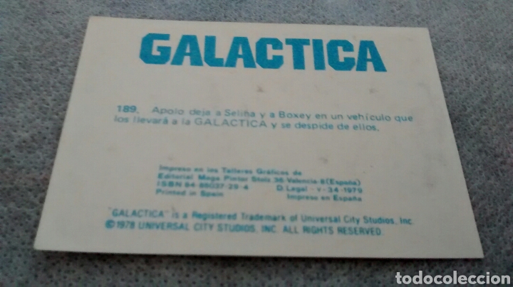 Coleccionismo cromos antiguos: GALACTICA, MAGA, CROMO 189 - Foto 2