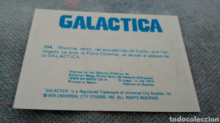 Coleccionismo cromos antiguos: GALACTICA, MAGA, CROMO 194 - Foto 2