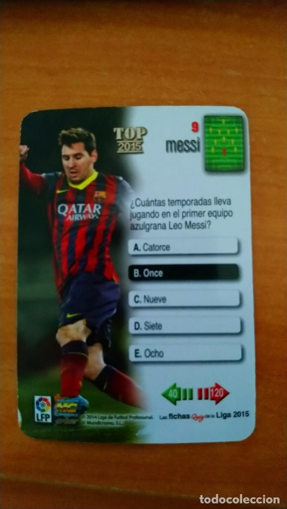 Coleccionismo cromos antiguos: messi top, liga 2015 - Foto 2