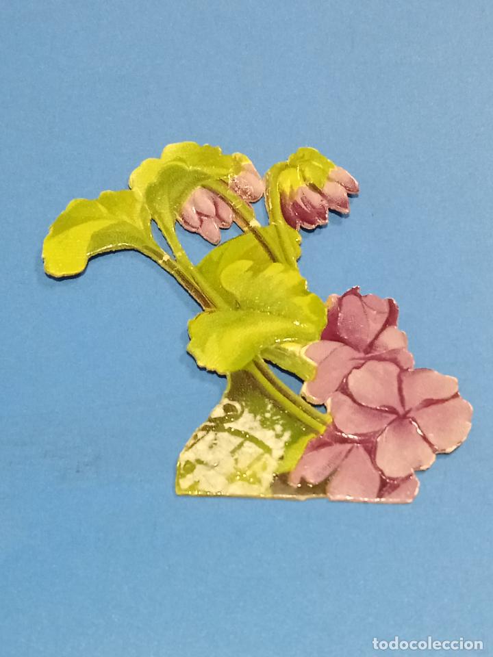 Collezionismo Figurine antiche: ANTIGUO CROMO. RAMILLETE DE FLORES LILAS CON HOJAS. 9 X 10 CM