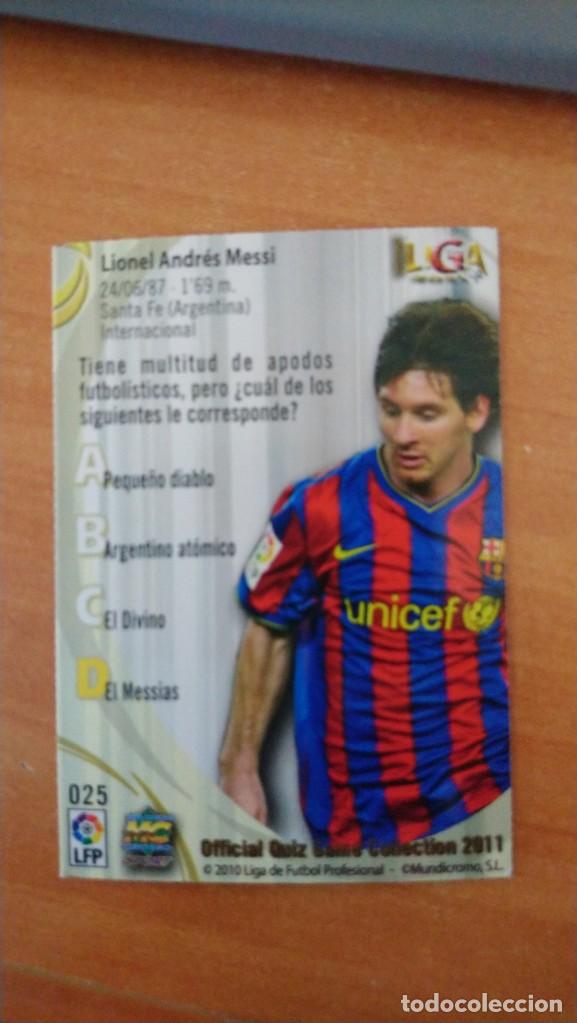 Coleccionismo cromos antiguos: messi super star 2011 - Foto 2