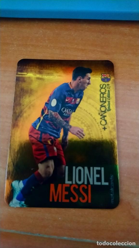 Coleccionismo cromos antiguos: messi edicion limitada 2/4, ca&ntilde;oneros 2015 - Foto 1