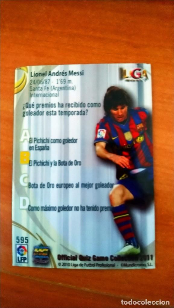 Coleccionismo cromos antiguos: messi, top 2011, mundicromo - Foto 2