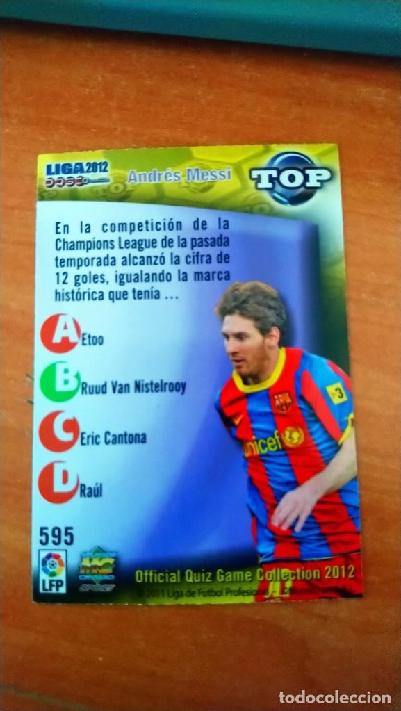Coleccionismo cromos antiguos: messi, top 2012 mundicromo - Foto 2