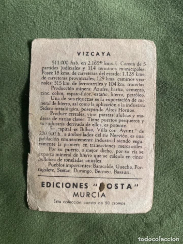 Coleccionismo cromos antiguos: ANTIGUO CROMO VIZCAYA EDICIONES COSTA - Foto 2