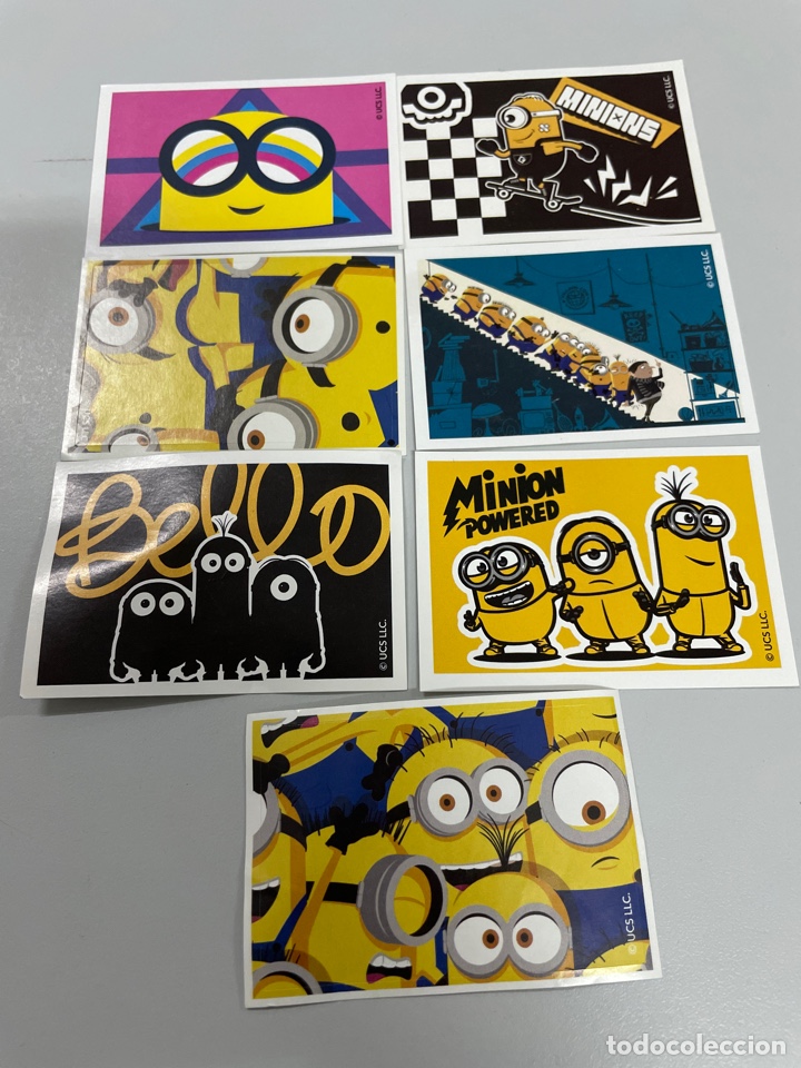 Coleccionismo cromos antiguos: Pack 7 cromos adhesivos Minions - Foto 1