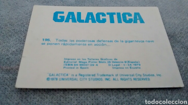 Coleccionismo cromos antiguos: GALACTICA, MAGA, CROMO 195 - Foto 2