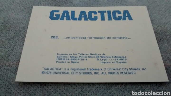 Coleccionismo cromos antiguos: GALACTICA, MAGA, CROMO 203 - Foto 2