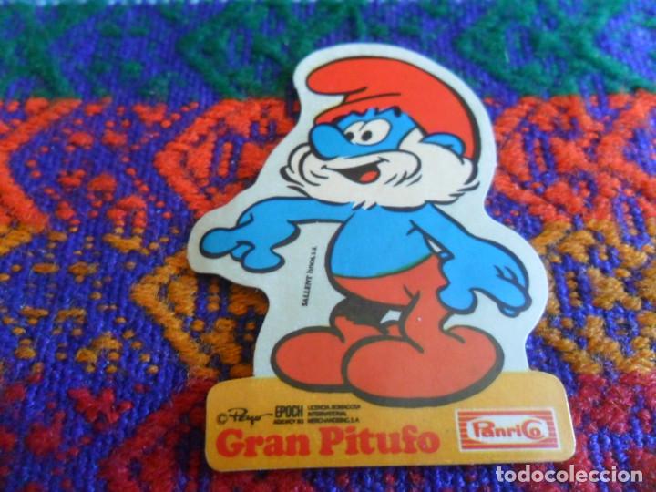 Coleccionismo Cromos antiguos: CROMO ADHESIVO TROQUELADO NUNCA PEGADO GRAN PITUFO. PANRICO A&Ntilde;OS 80. DIF&Iacute;CIL.