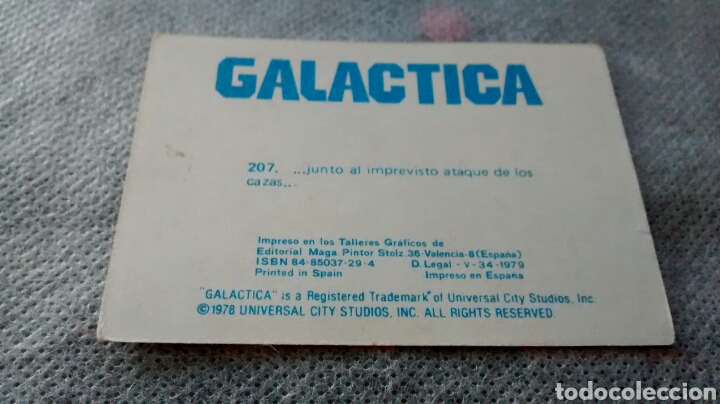 Coleccionismo cromos antiguos: GALACTICA, MAGA, CROMO 207 - Foto 2