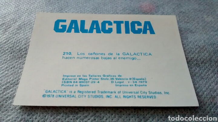 Coleccionismo cromos antiguos: GALACTICA, MAGA, CROMO 210 (A1) - Foto 2