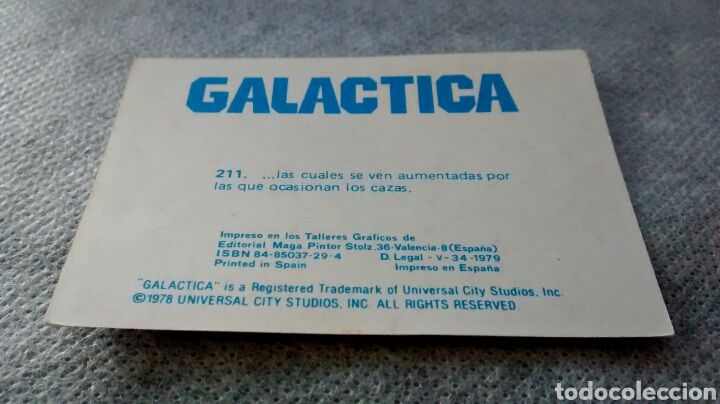 Coleccionismo cromos antiguos: GALACTICA, MAGA, CROMO 211 - Foto 2
