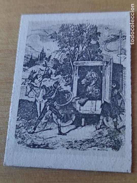 Coleccionismo Cromos antiguos: DON QUIJOTE AVENTURA CON LOS LEONES N&ordm; 60 ORIGINAL CERILLAS COMO FOTOTIPIA 4,3 X 3,2 CM