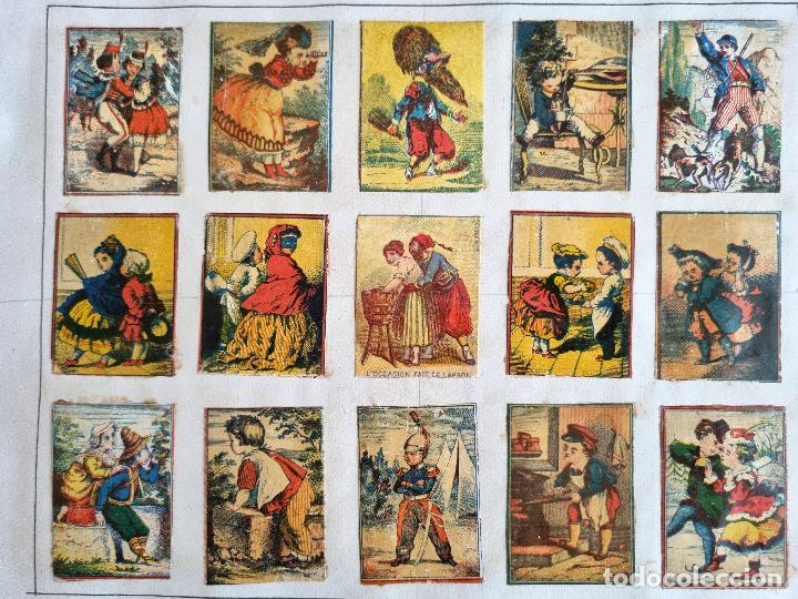 Coleccionismo cromos antiguos: HOJA CON 15 CROMOS CAJAS CERILLAS ANTIGUAS FOTOTIPIAS COLOR SIGLO XIX ORIGINALES RS119