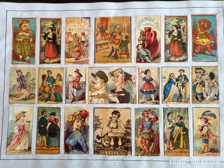 Coleccionismo cromos antiguos: HOJA CON 21 CROMOS CAJAS CERILLAS ANTIGUAS FOTOTIPIAS COLOR SIGLO XIX ORIGINALES RS123