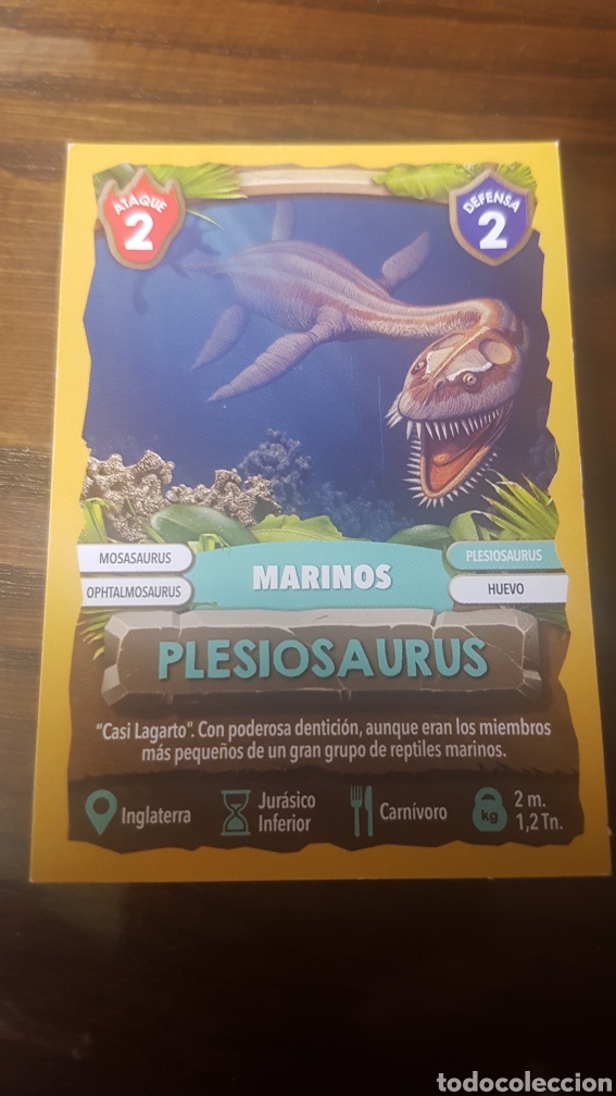 Coleccionismo cromos antiguos: DINOSAURUS DINOWAR CARDS GAME PLESIOSAURUS - Foto 1