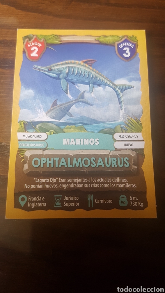 Coleccionismo cromos antiguos: DINOSAURUS DINOWAR CARDS GAME OPHTALMOSAURUS - Foto 1