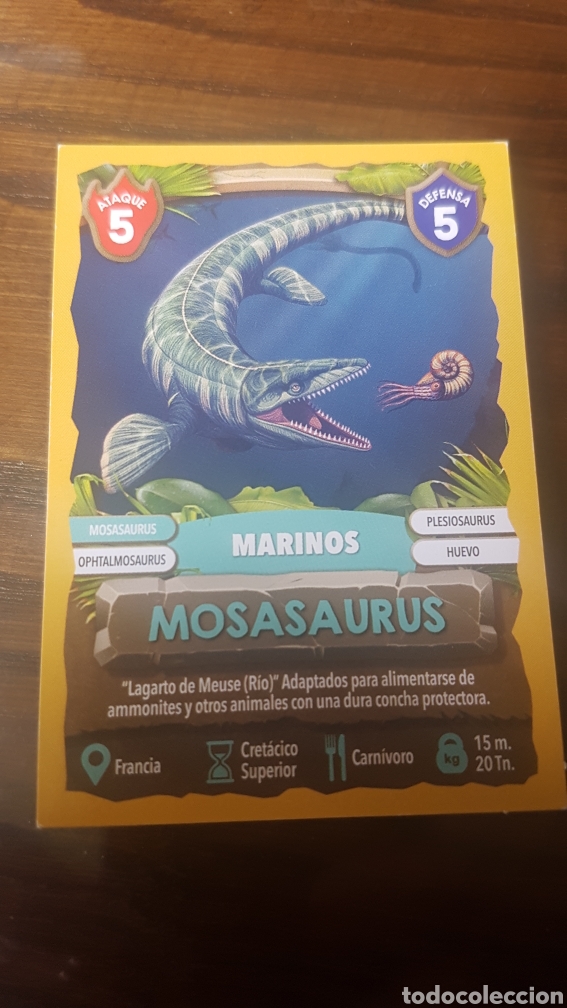 Coleccionismo cromos antiguos: DINOSAURUS DINOWAR CARDS GAME MOSASAURUS - Foto 1