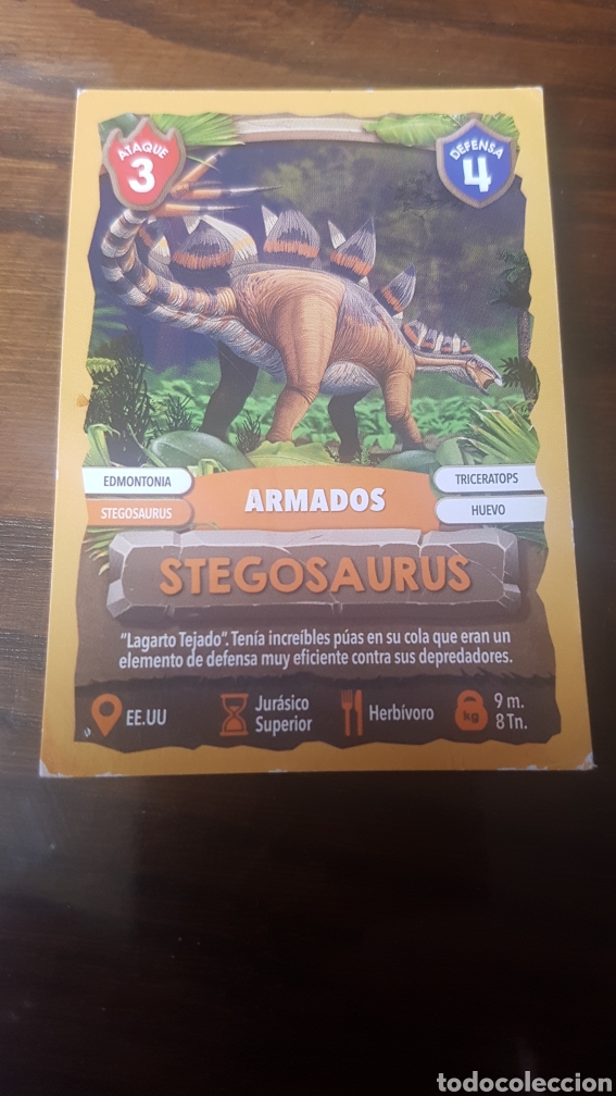 Coleccionismo cromos antiguos: DINOSAURUS DINOWAR CARDS GAME STEGOSAURUS - Foto 1