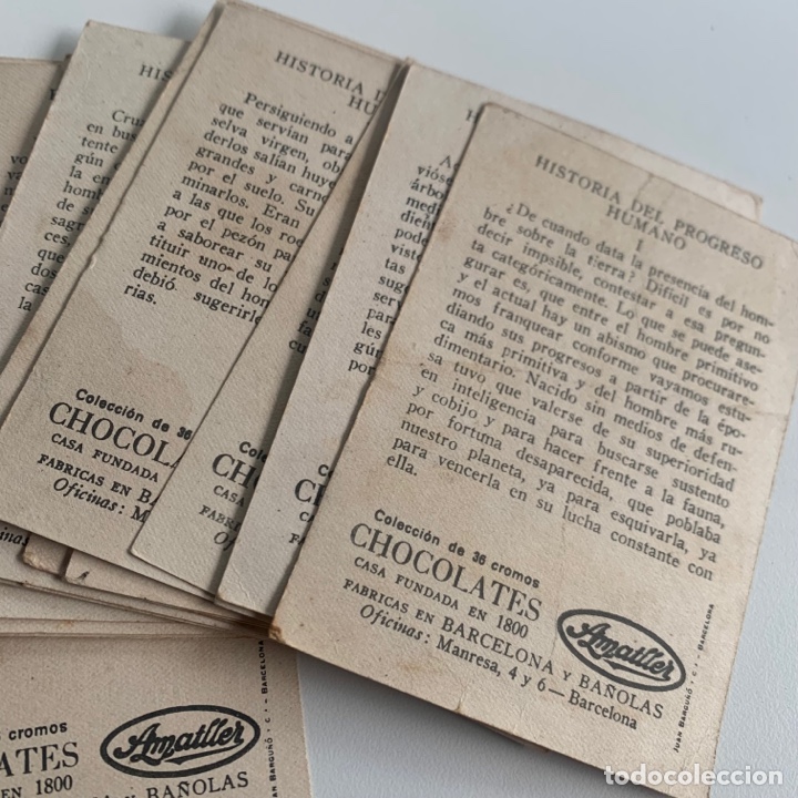 Coleccionismo cromos antiguos: Lote 21 Cromos Chocolate Amatller historia del progreso humano - Foto 2