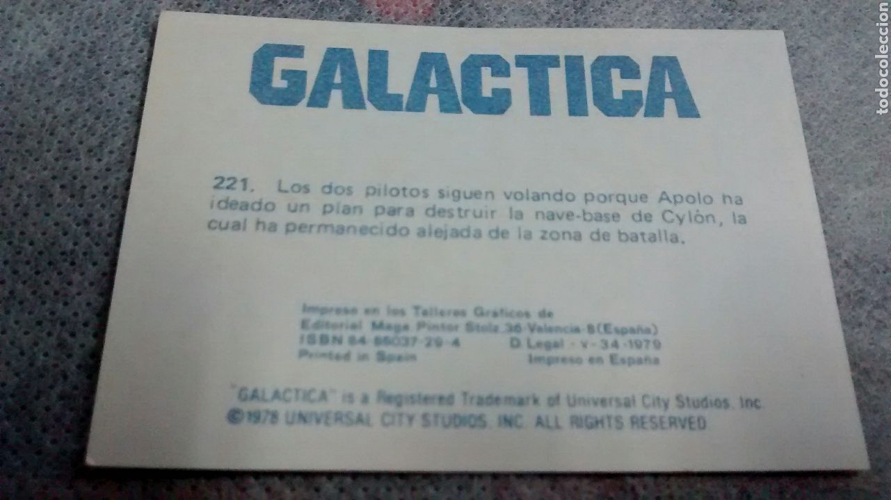 Coleccionismo cromos antiguos: GALACTICA, MAGA, CROMO 221(A2) - Foto 2