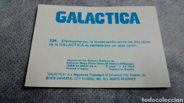 Coleccionismo cromos antiguos: GALACTICA, MAGA, CROMO 224(A6) - Foto 2
