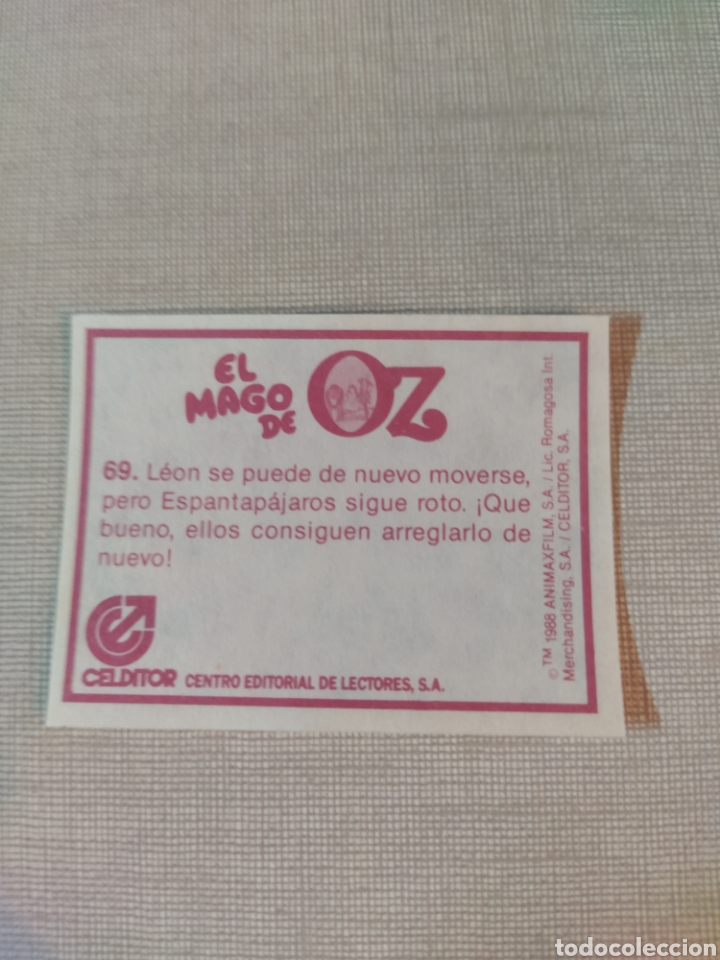 Coleccionismo cromos antiguos: Cromo el mago de Oz CELDITOR 1988 N&deg;69 - Foto 2