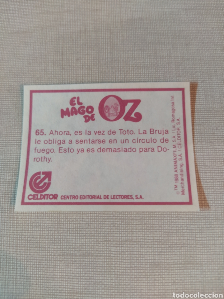 Coleccionismo cromos antiguos: Cromo el mago de Oz CELDITOR 1988 N&deg;65 - Foto 2