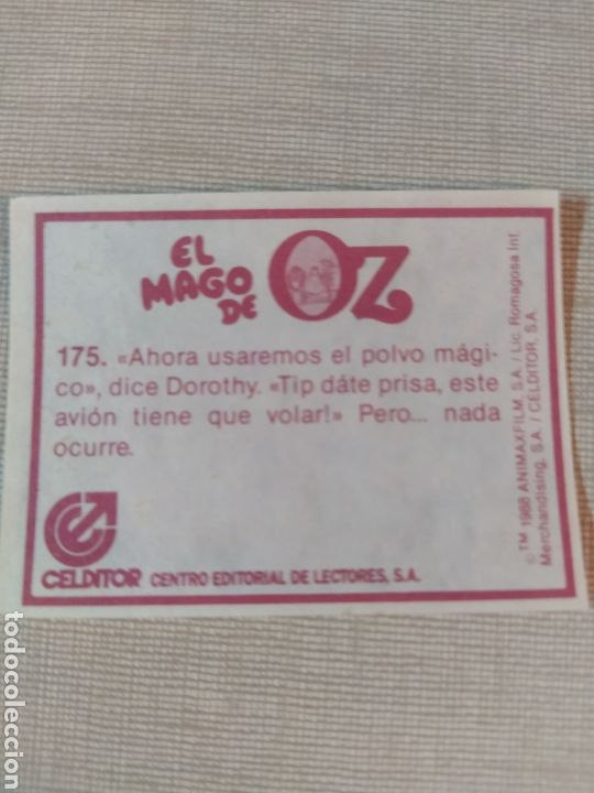Coleccionismo cromos antiguos: Cromo el mago de Oz CELDITOR 1988 N&deg;175 - Foto 2