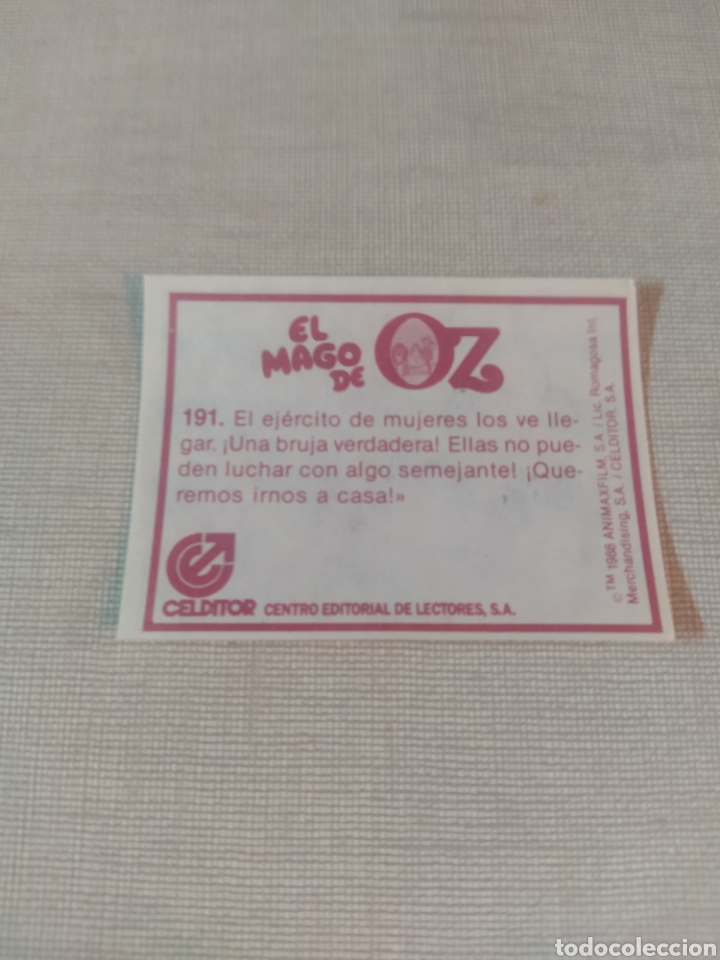 Coleccionismo cromos antiguos: Cromo el mago de Oz 1988 CELDITOR - Foto 2