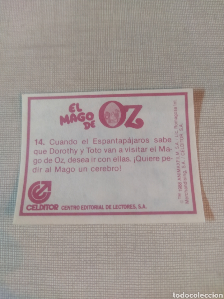 Coleccionismo cromos antiguos: Cromo el mago de Oz CELDITOR 1988 N&deg;14 - Foto 2