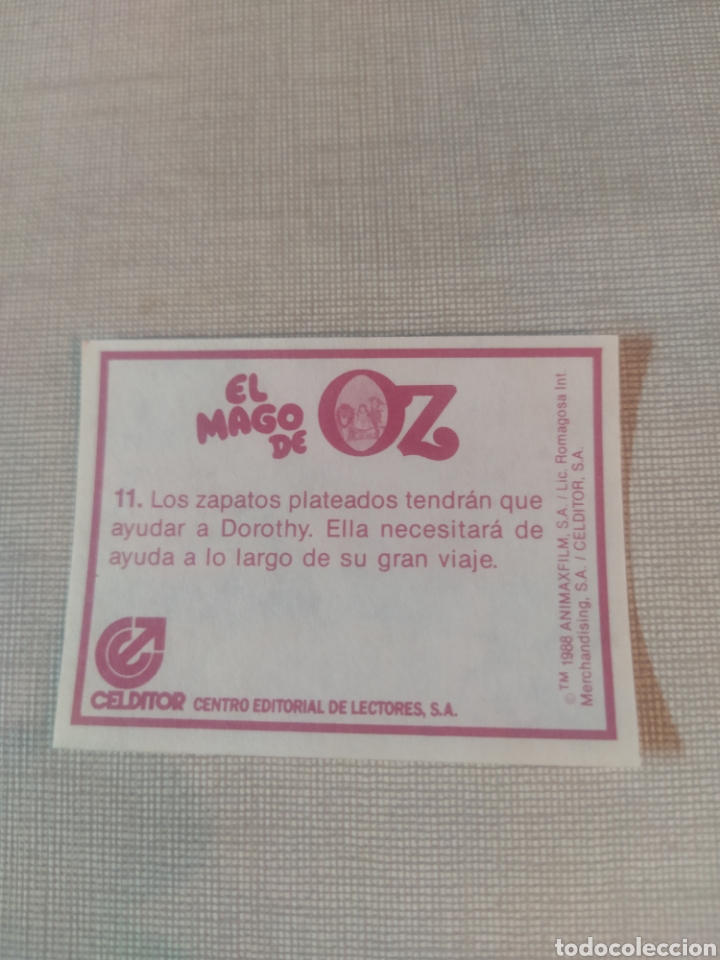 Coleccionismo cromos antiguos: Cromo el mago de Oz CELDITOR 1988 N&deg;11 - Foto 2